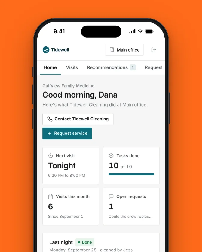 The TrackJan client portal on a phone